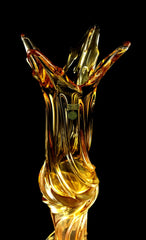 Honey Bohemian Crystal Sculpted Vase